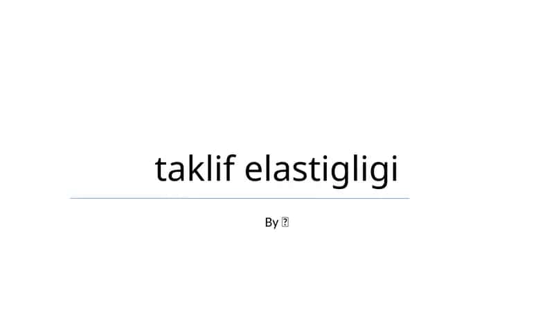 Taklif elastigligi 1