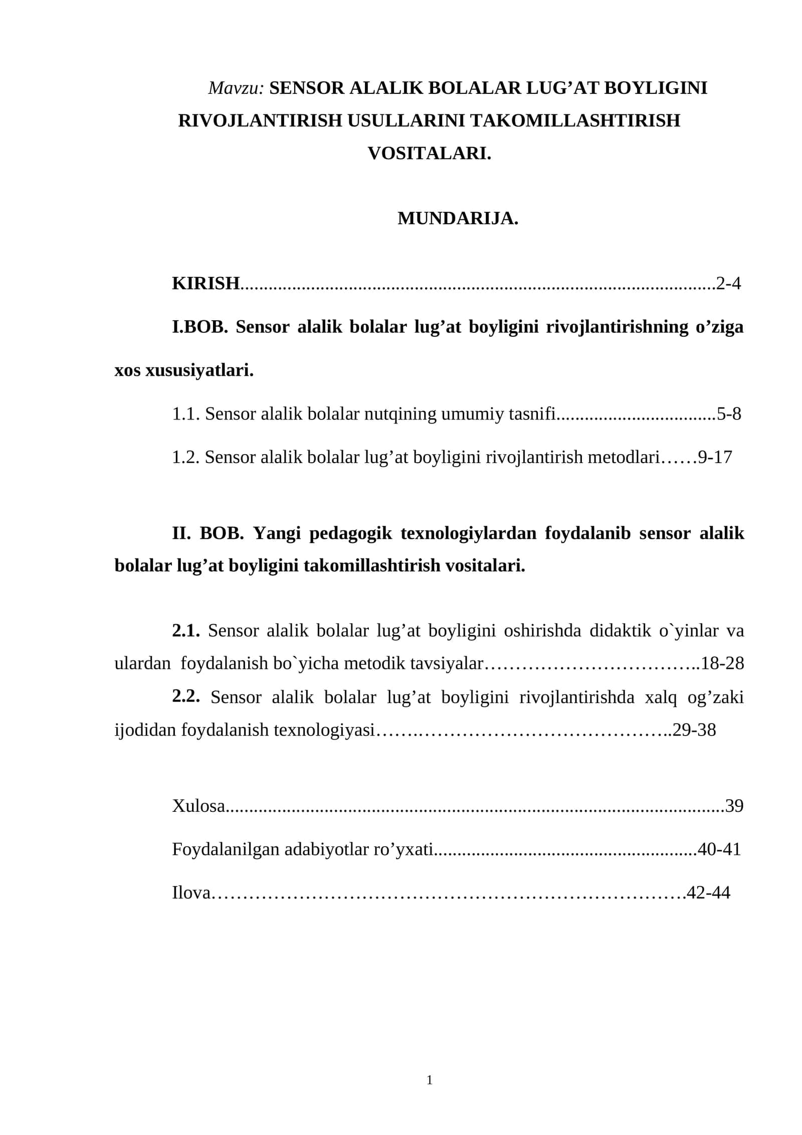 SENSOR ALALIK BOLALAR LUG’AT BOYLIGINI RIVOJLANTIRISH USULLARINI TAKOMILLASHTIRISH VOSITALARI 1