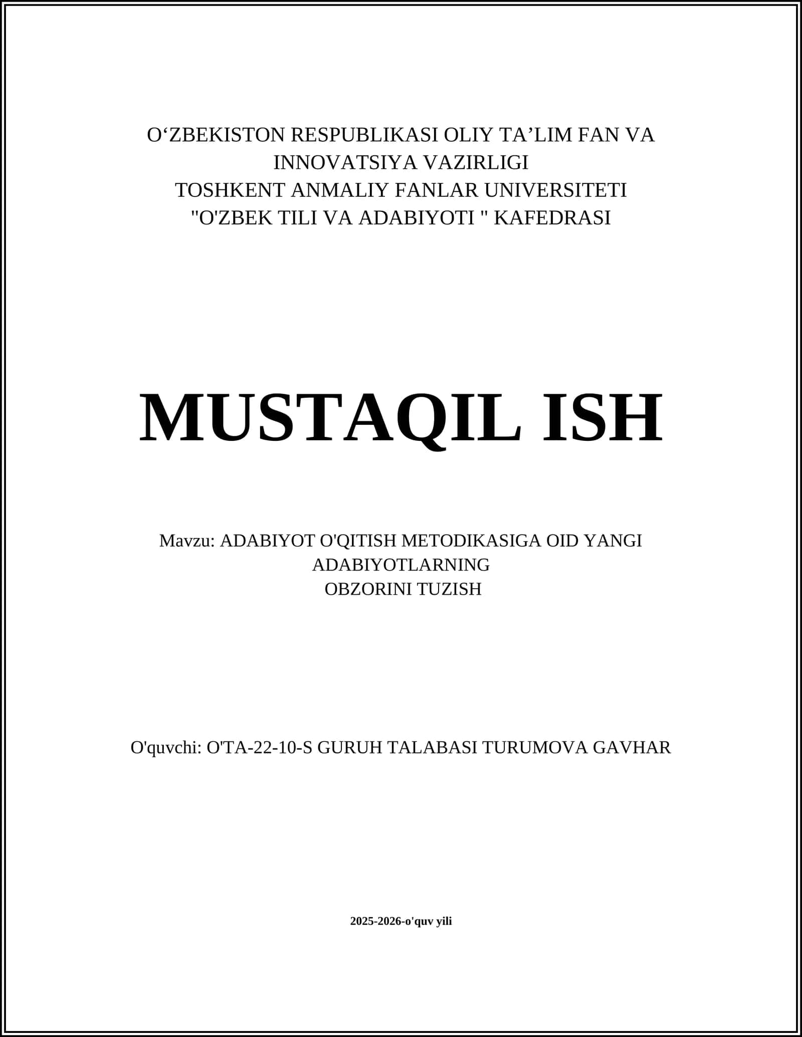 Yangi Adabiyotlarni Tanlash va Saralash Mezonlari 1