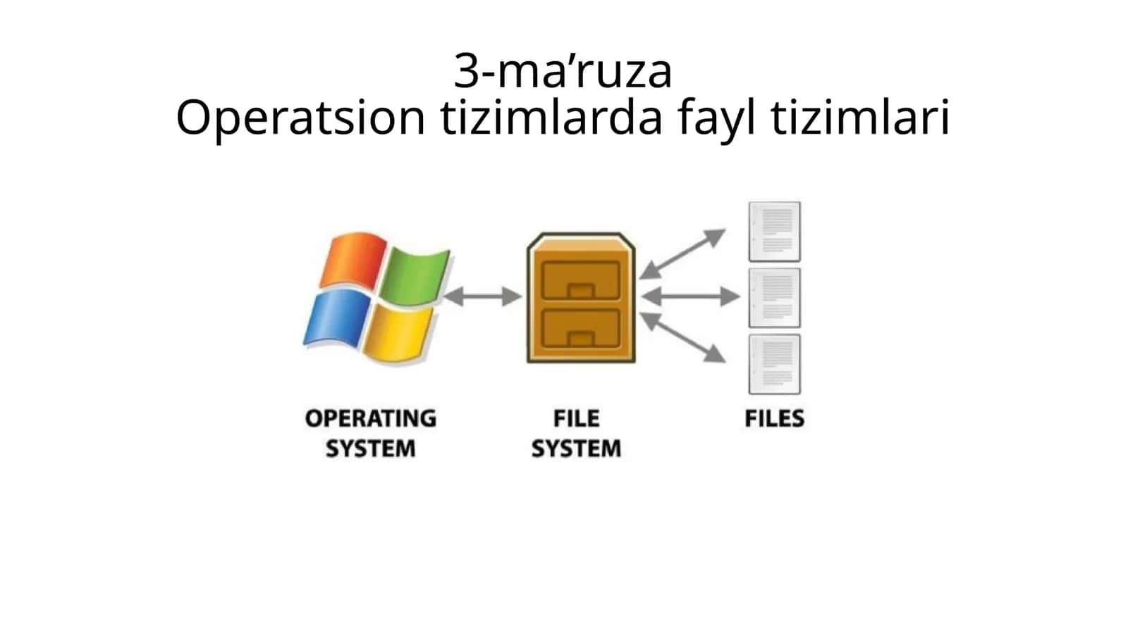 Operatsion tizimlarda fayl tizimlari 1