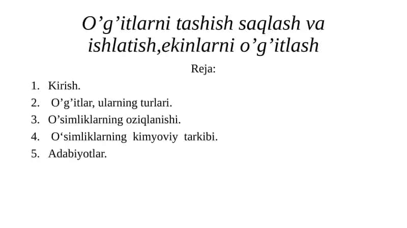 Qishloqxо‘jaligining Samarali foydalanishi 1