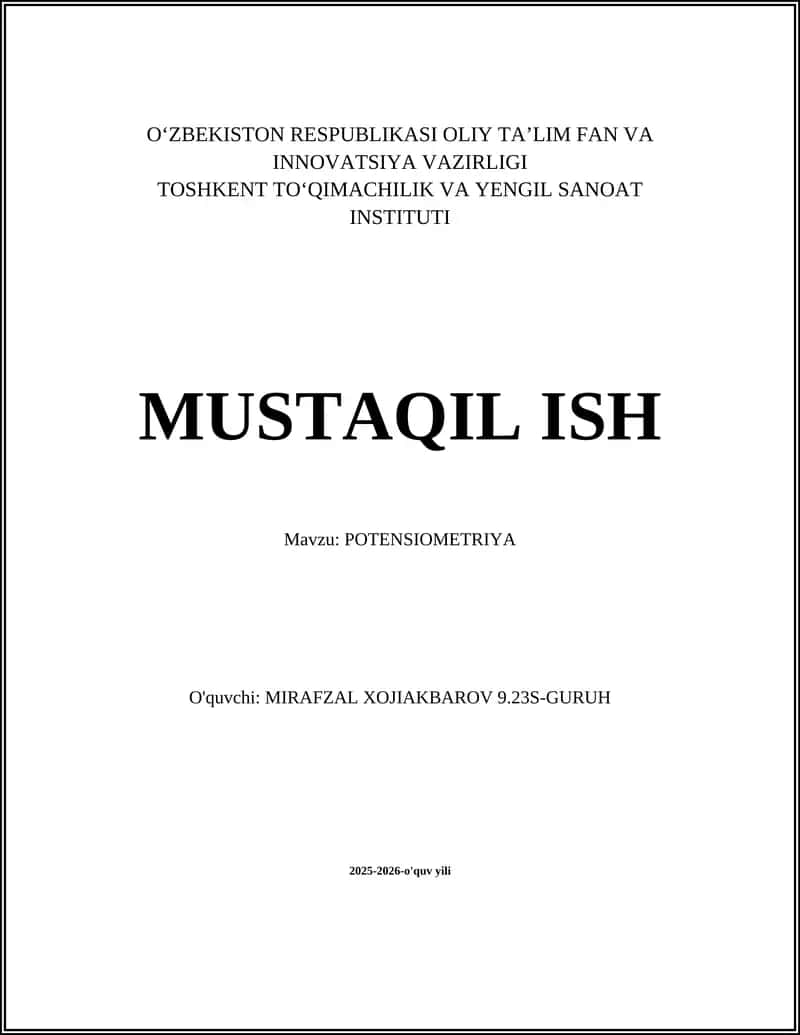 POTENSIOMETRIYA 1