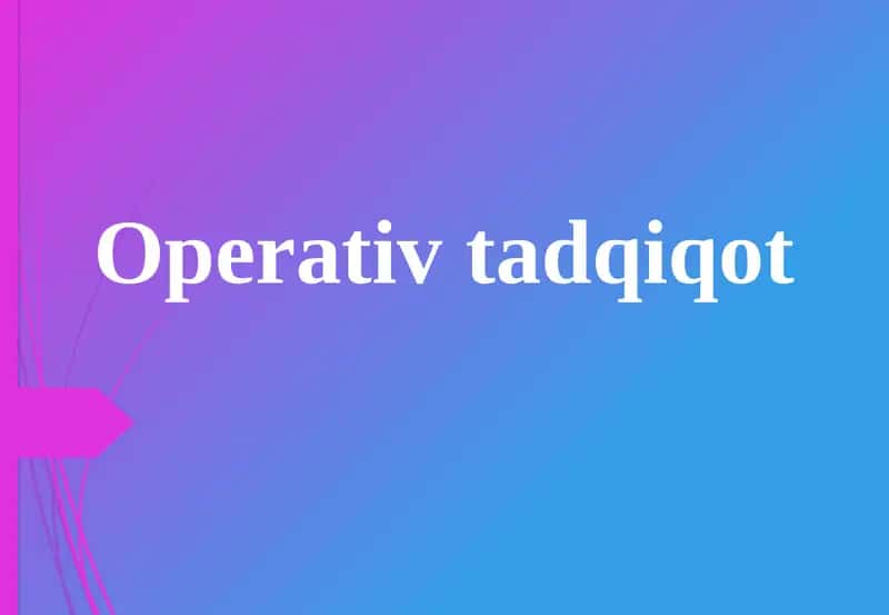 Operativ tadqiqot 1