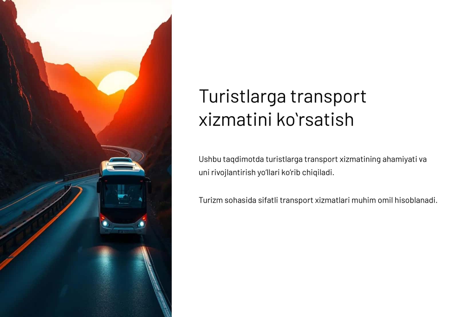 Turistlarga transport xizmatini koʻrsatish 1