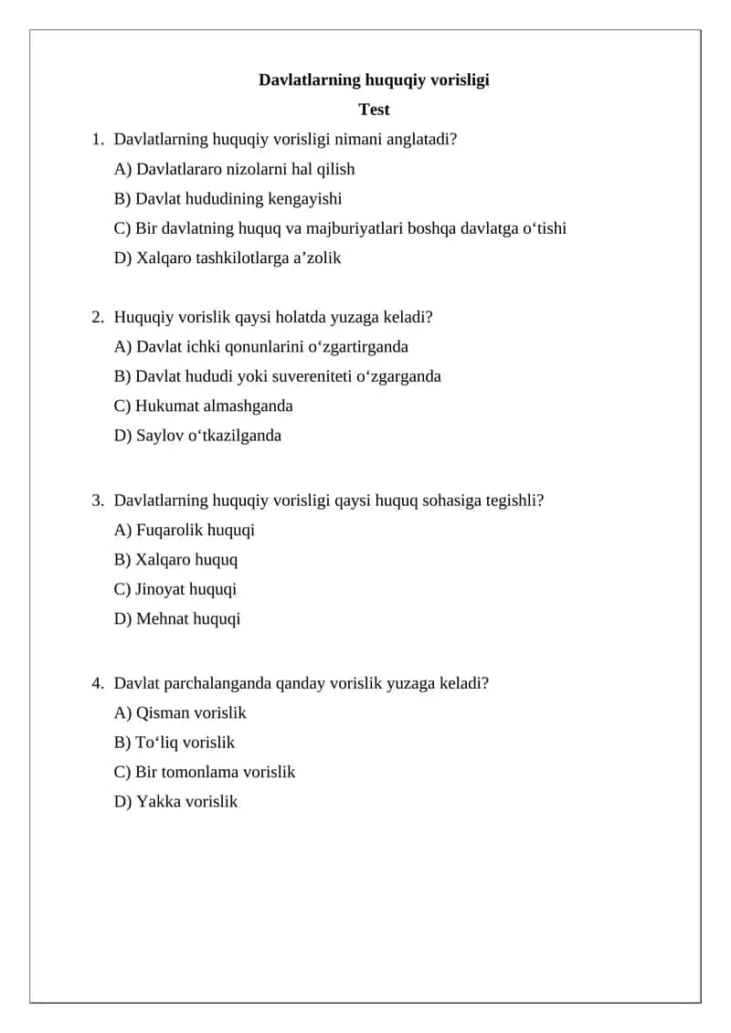 Davlatlarning huquqiy vorisligi 1