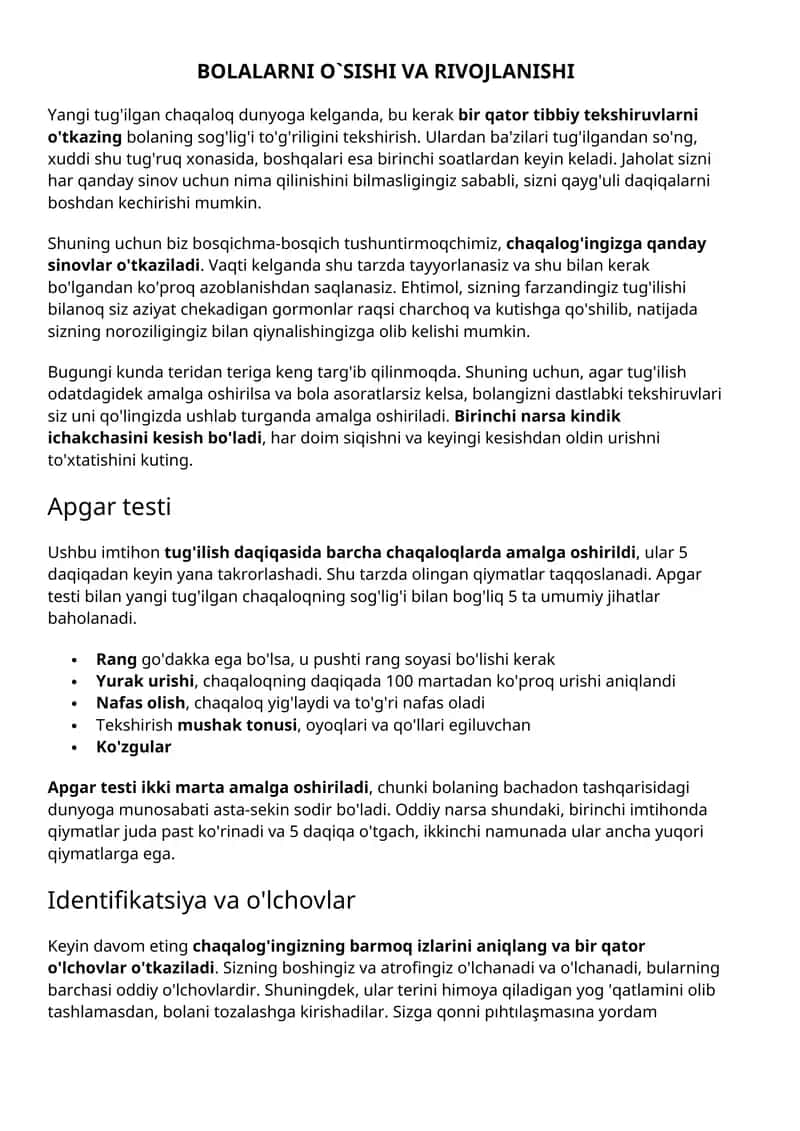 Apgar testi 1