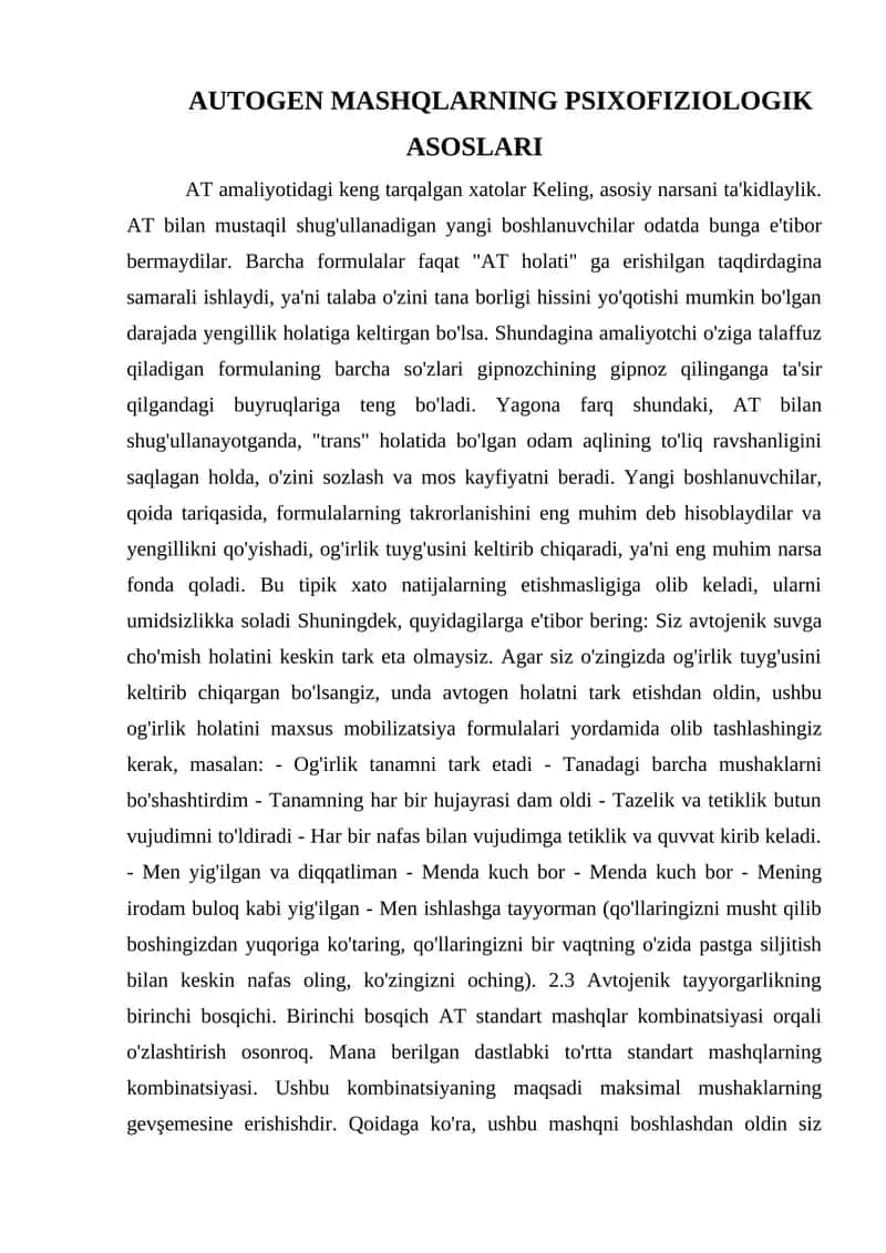 AUTOGEN MASHQLARNING PSIXOFIZIOLOGIK ASOSLARI 1