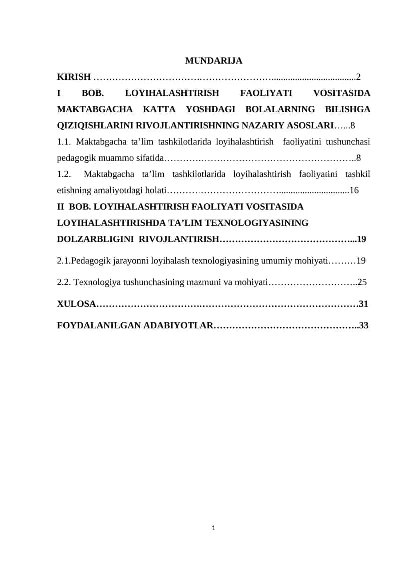 Maktabgacha Ta'lim Tizimini Yanada Takomillashtirish Kursi 1