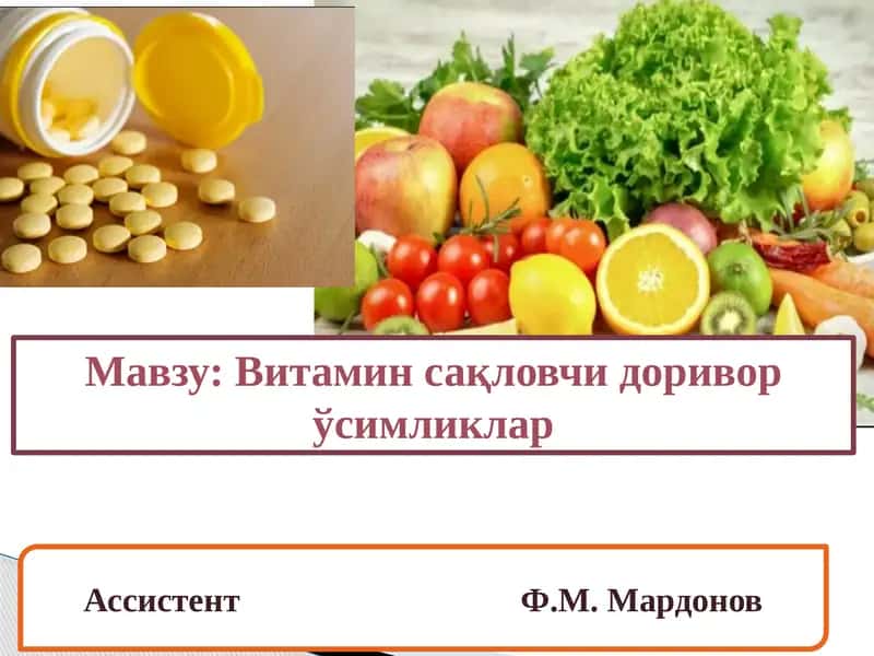 Витаминсақловчидориворўсимликлар 1
