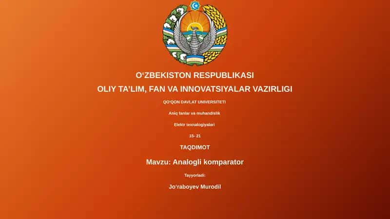 Analogli komparator 1