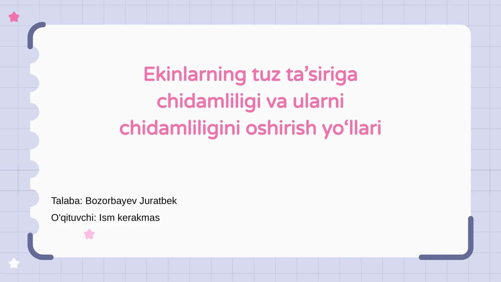 Ekinlarning Tuz Ta’siriga Chidamliligi va Ularini Chidamliligini Oshirish Yo‘llari 1