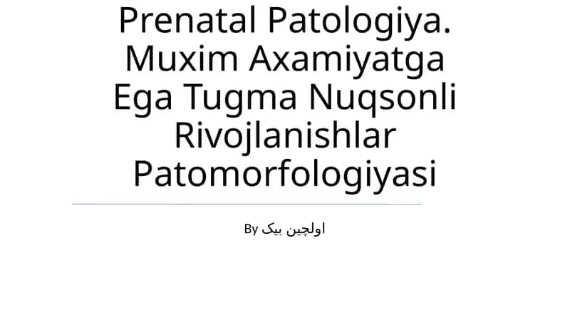 Muxim Axamiyatga Ega Tugma Nuqsonli Rivojlanishlar Patomorfologiyasi 1