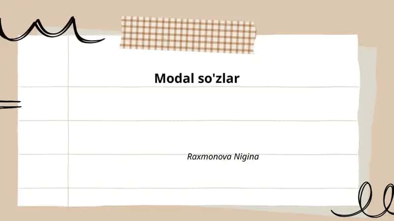 Modal so'zlar 1