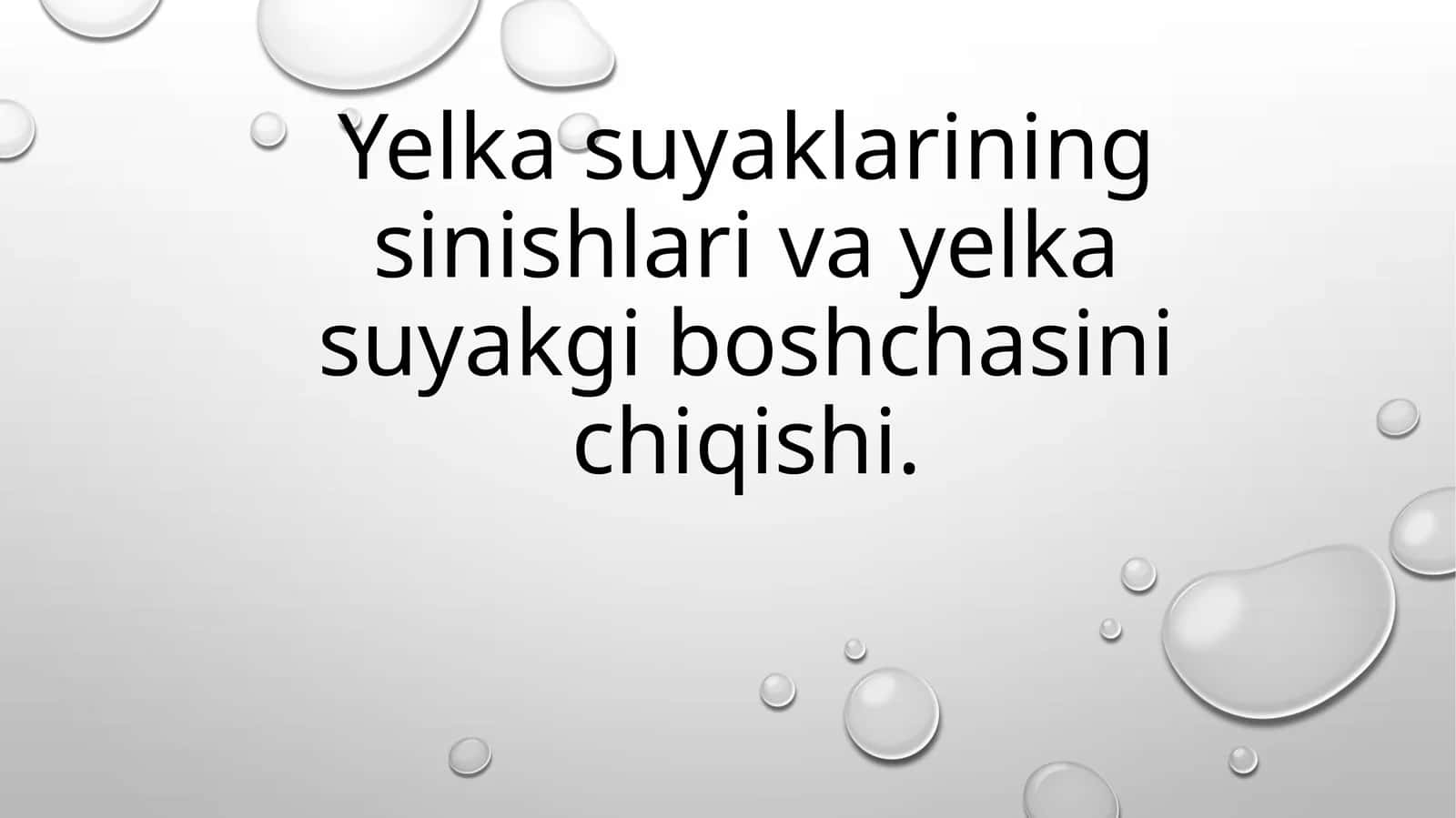 Yelka suyaklarining sinishlari va yelka suyakgi boshchasini chiqishi 1