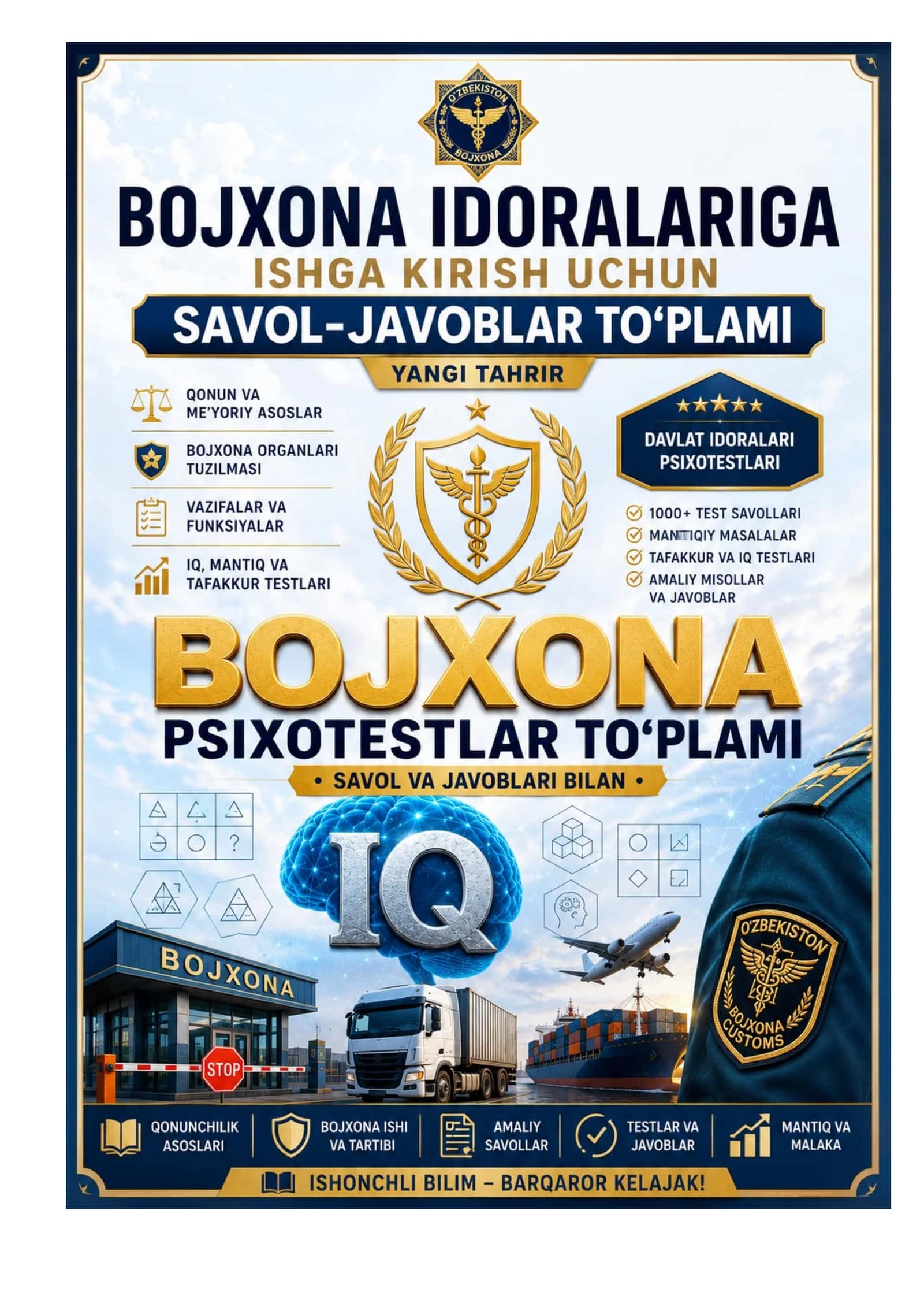 Bojxonaga kiruvchilar uchun test savolari xxxxxxxxxx 1