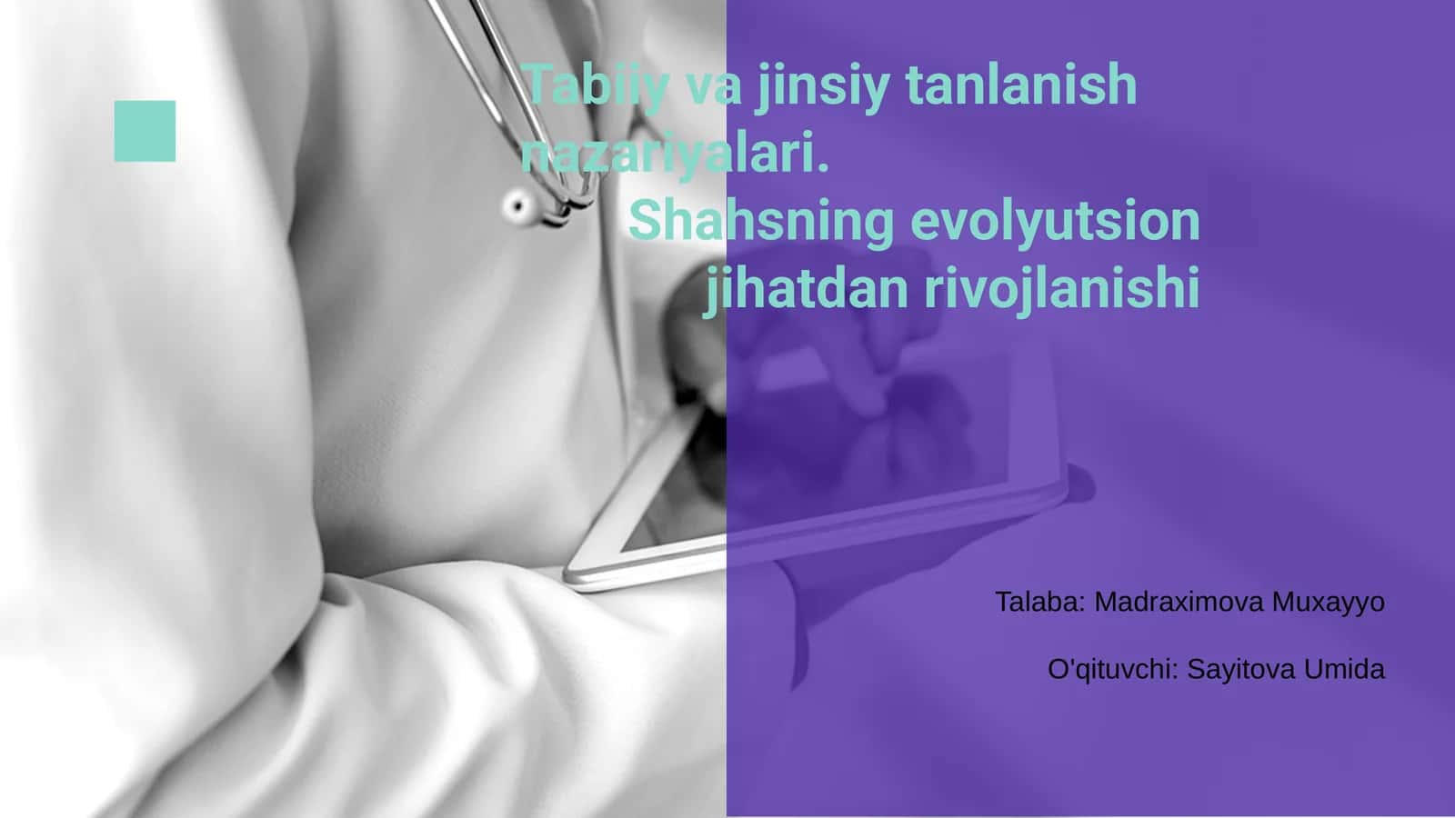 Tabiiy va jinsiy tanlanish nazariyalari 1