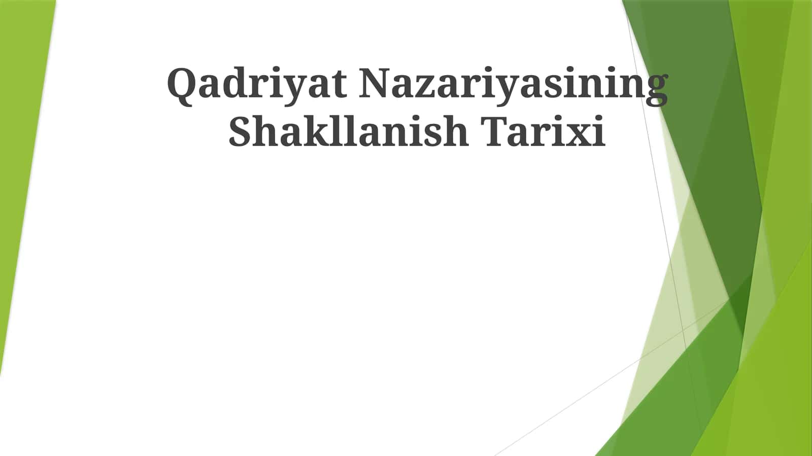Qadriyat Nazariyasining Shakllanish Tarixi 1