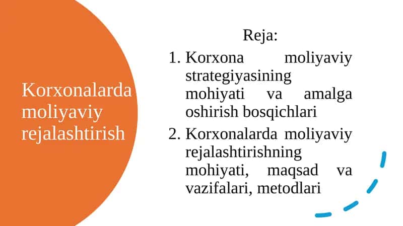 Korxonalarda moliyaviy rejalashtirish 1
