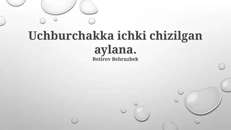 Uchburchakka Ichki Tekislangan Doira 1