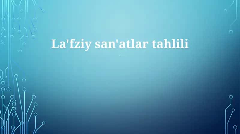 La'fziy san'atlar tahlili 1