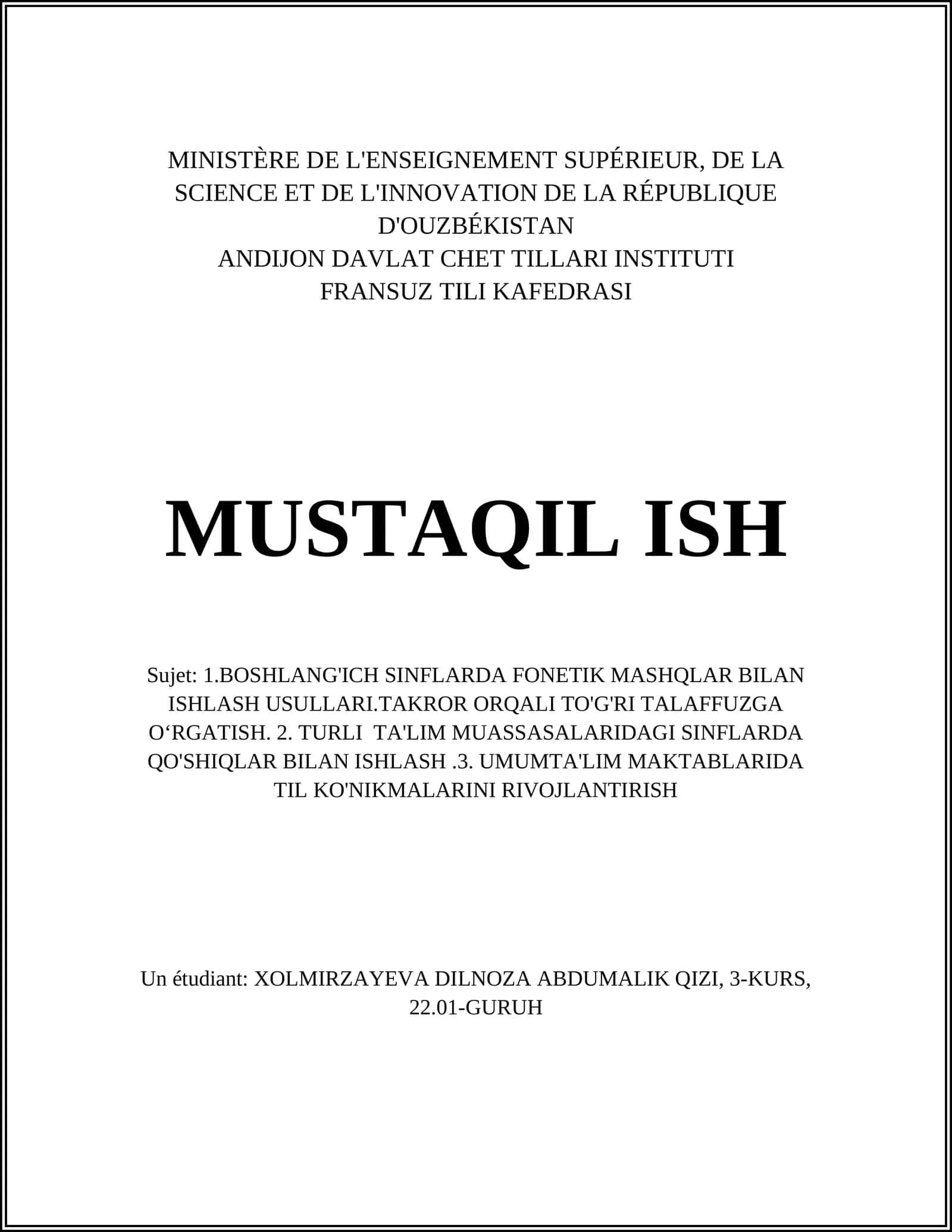 TURLI TA'LIM MUASSASALARIDAGI SINFLARDA QO'SHIQLAR BILAN ISHLASH 1