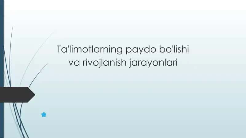 Ta'limotlarning paydo bo'lishi inson tafakkurining rivojlanishi bilan bog'liq 1