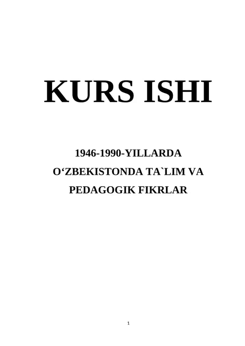 O‘ZBEKISTONDA TA`LIM VA PEDAGOGIK FIKRLAR 1