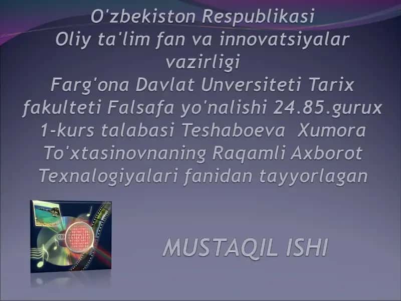 Multimedia Maxsulotlarini Yaratish Dasturlari 1
