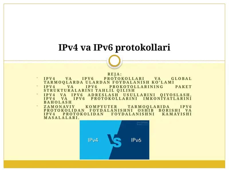 IPv4 va IPv6 protokollari 1