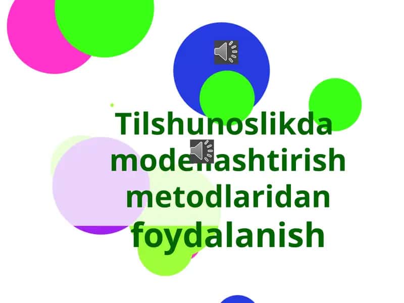 Tilshunoslik damodellashtirish metodlari 1