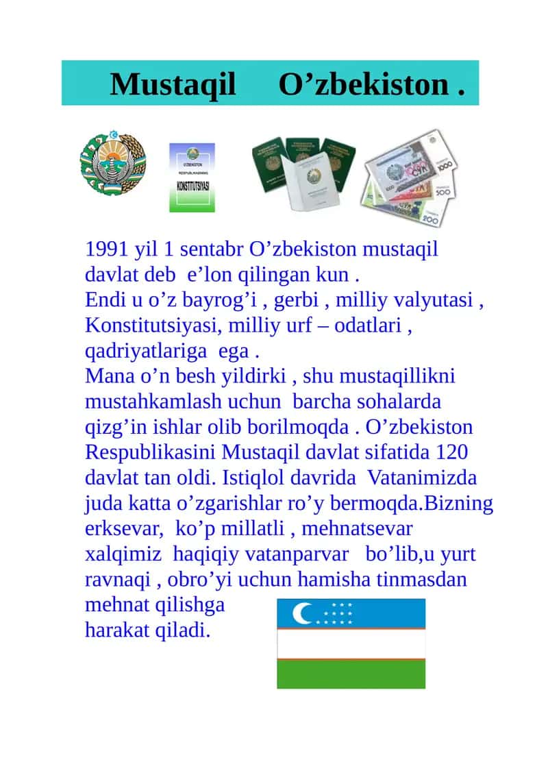 Mustaqil O’zbekiston 1