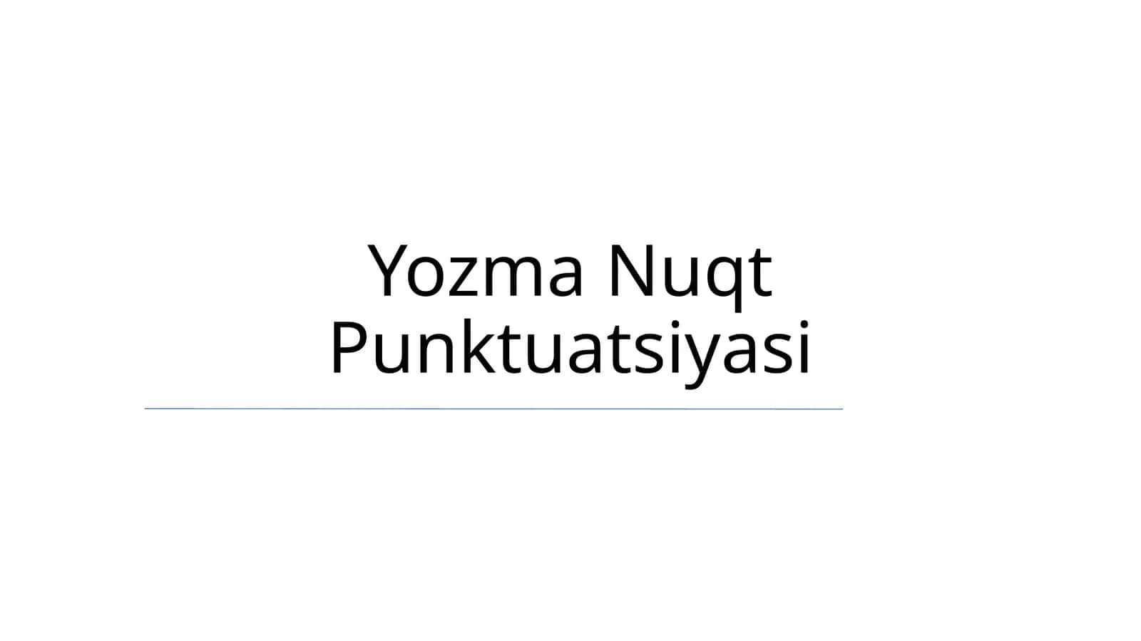 Yozma Nuqt Punktuatsiyasi 1
