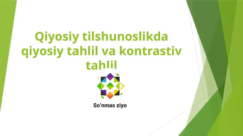 Qiyosiy tilshunoslik 1