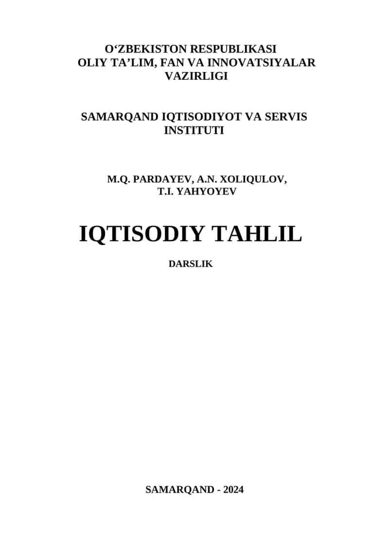 Iqtisodiy tahlil 1