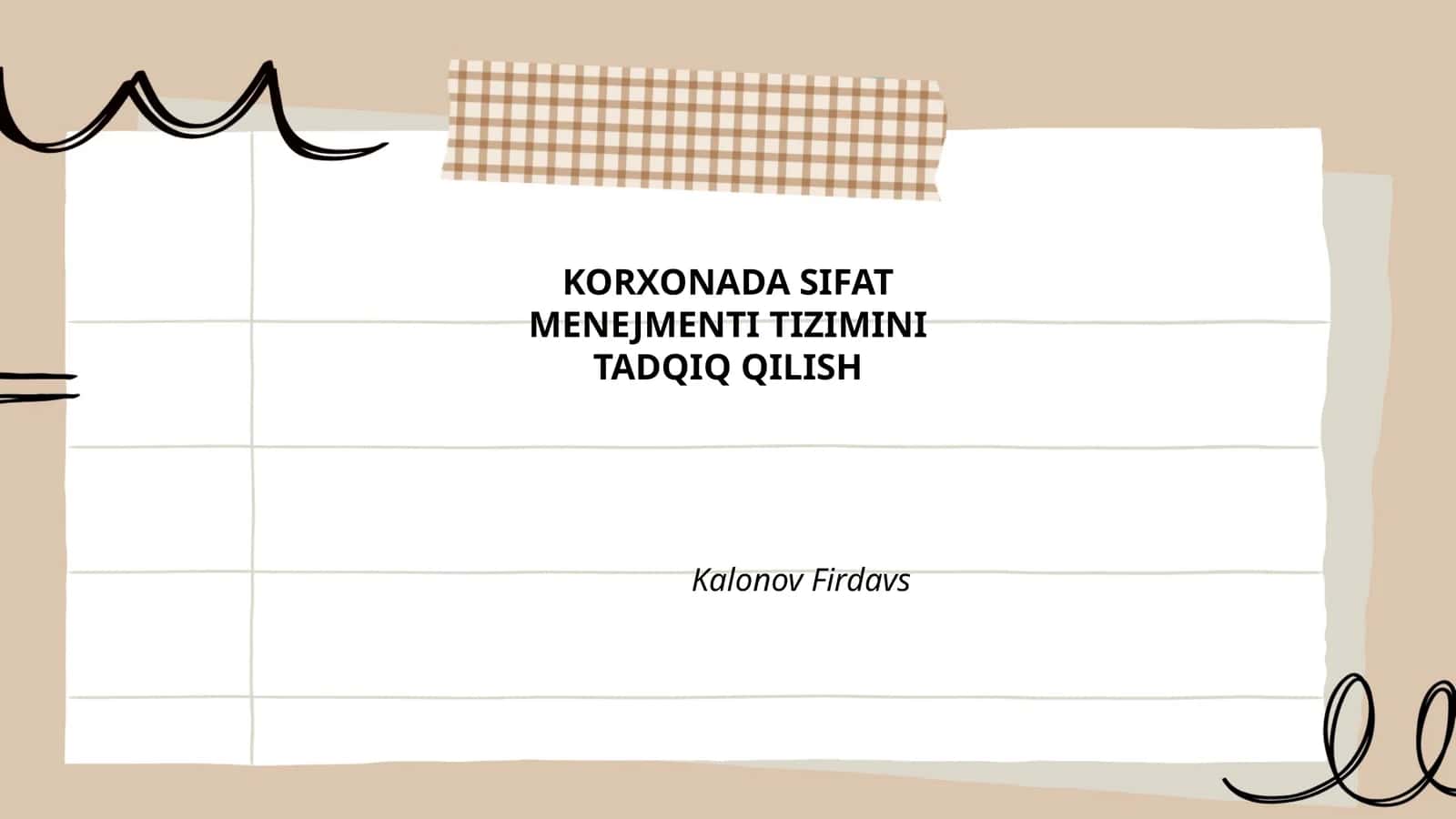 KORXONADA SIFAT MENEJMENTI TIZIMINI TADQIQ QILISH 1