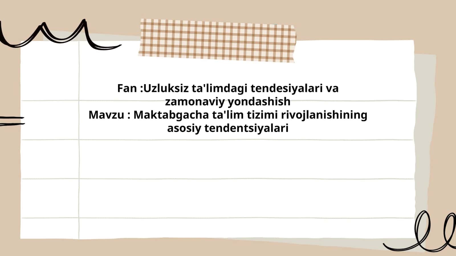 Maktabgacha ta'lim tizimi rivojlanishining asosiy tendentsiyalari 1