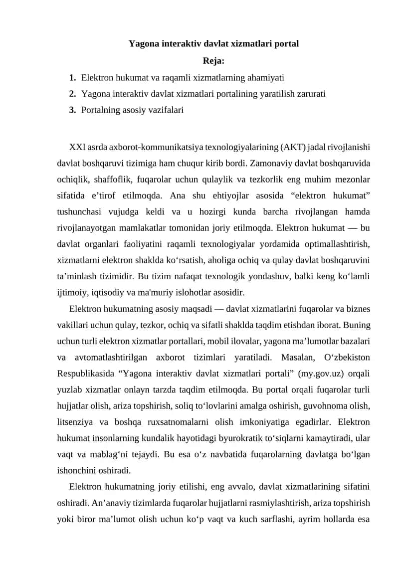 Yagona interaktiv davlat xizmatlari portal 1