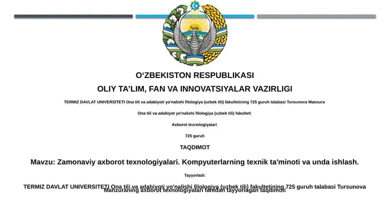 Zamonaviy axborot texnologiyalari 1