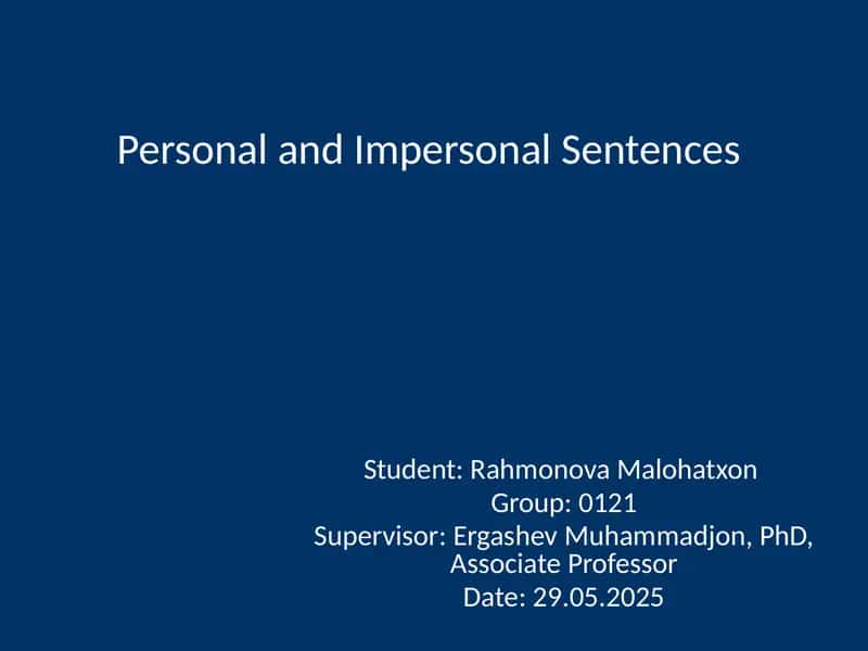 PersonalandImpersonalSentences 1