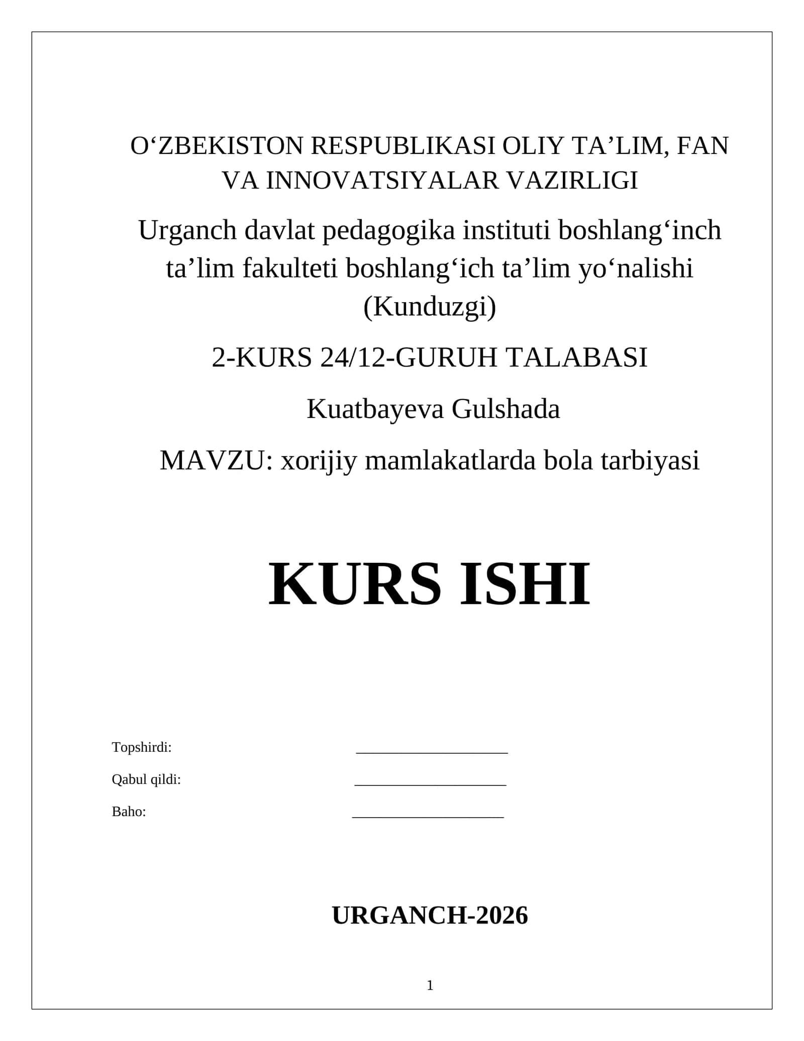 xorijiy mamlakatlarda bola tarbiyasi 1