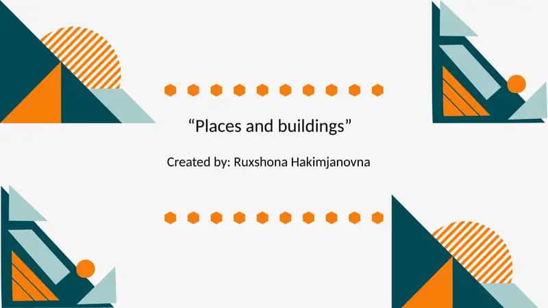 Places and buildings 1