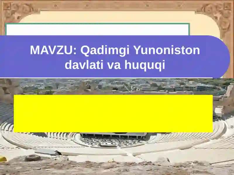 Qadimgi Yunoniston davlati va huquqi