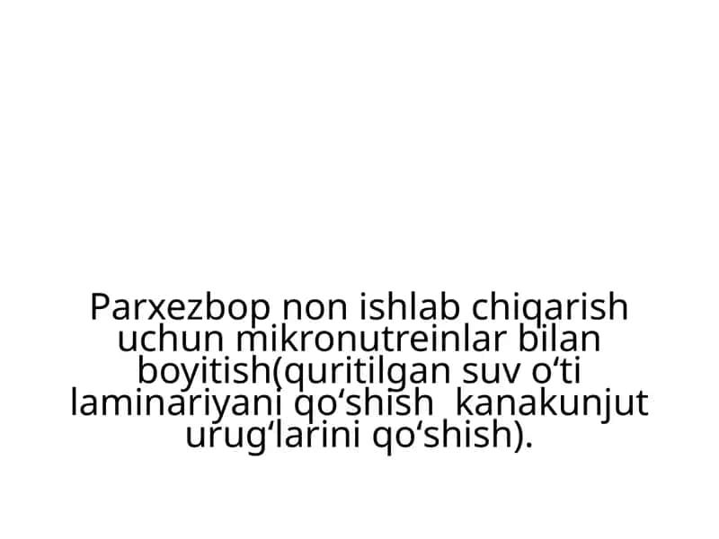 Parxezbop non ishlab chiqarish uchun mikronutrientlar bilan boyitish 1