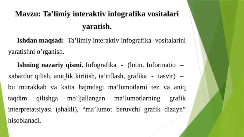 Ta’limiy interaktiv infografika vositalari yaratish 1