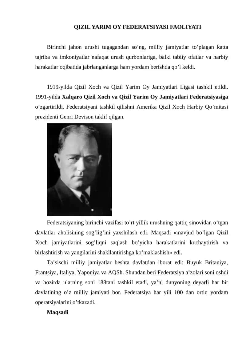 QIZIL YARIM OY FEDERATSIYASI FAOLIYATI 1