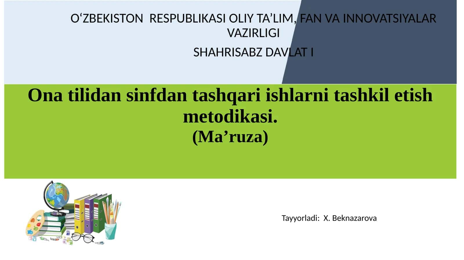 Ona tilidan sinfdan tashqari ishlarni tashkil etish metodikasi 1