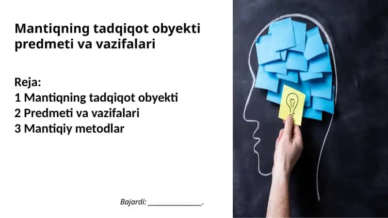 Mantiqning tadqiqot obyekti predmeti va vazifalari 1