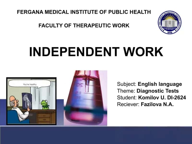 Diagnostic Tests (Diagnostik tekshiruvlar) 1