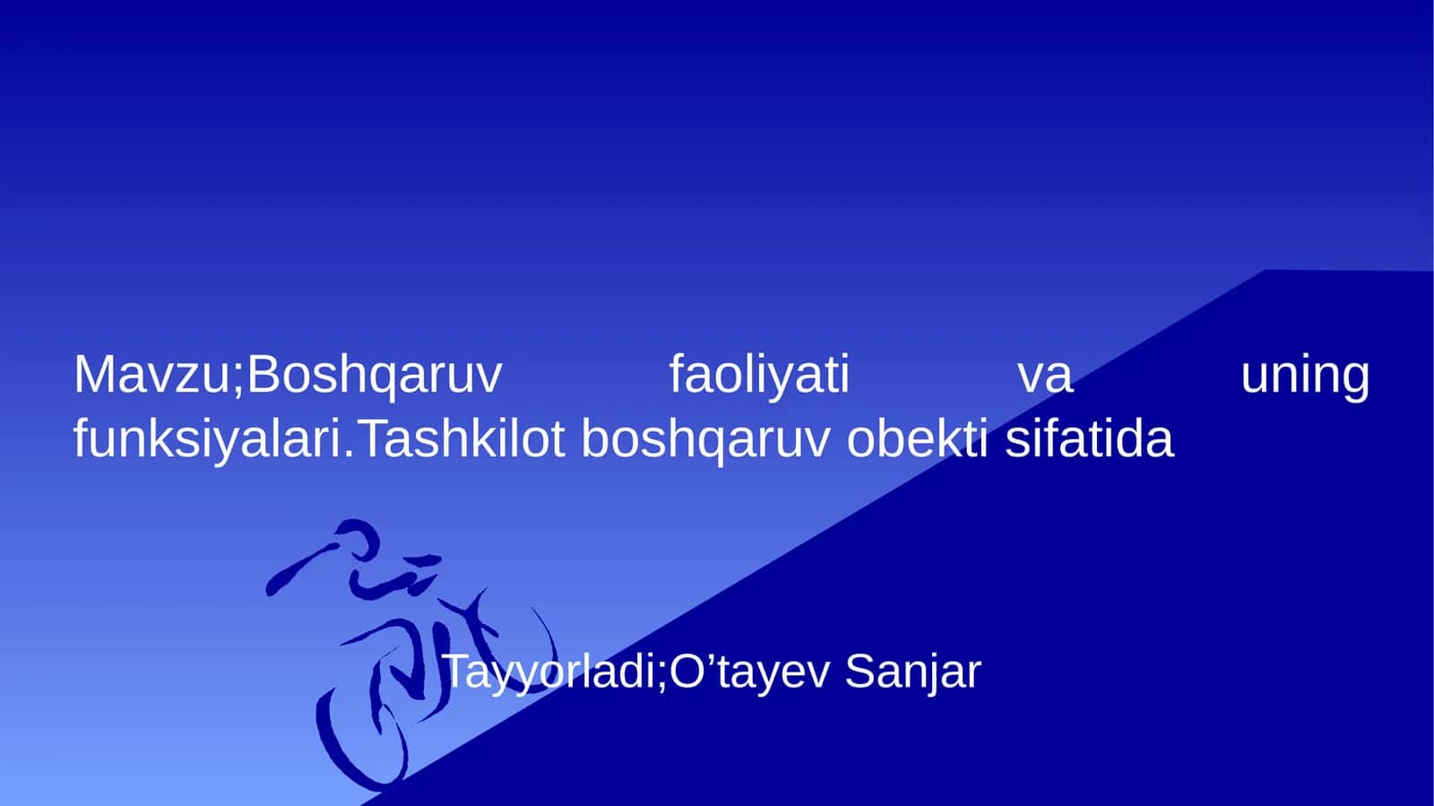 Boshqaruv faoliyati va uning funksiyalari 1