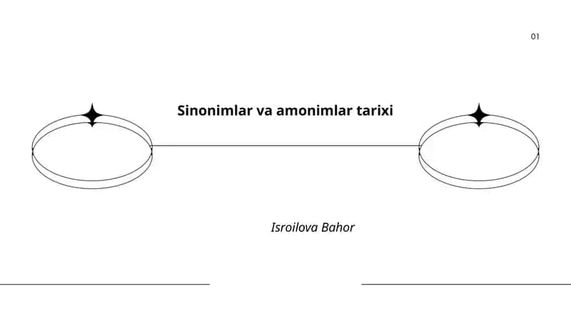 Sinonimlar va amonimlar tarixi 1